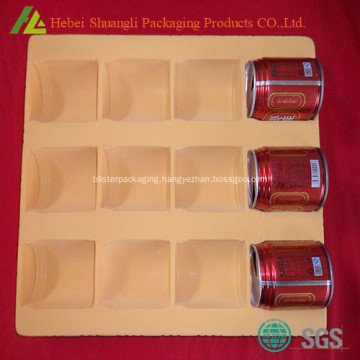 Thermoformed flocking plastic drink tray